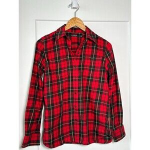 Ralph Lauren Red Button Down Plaid Shirt - Size XS
